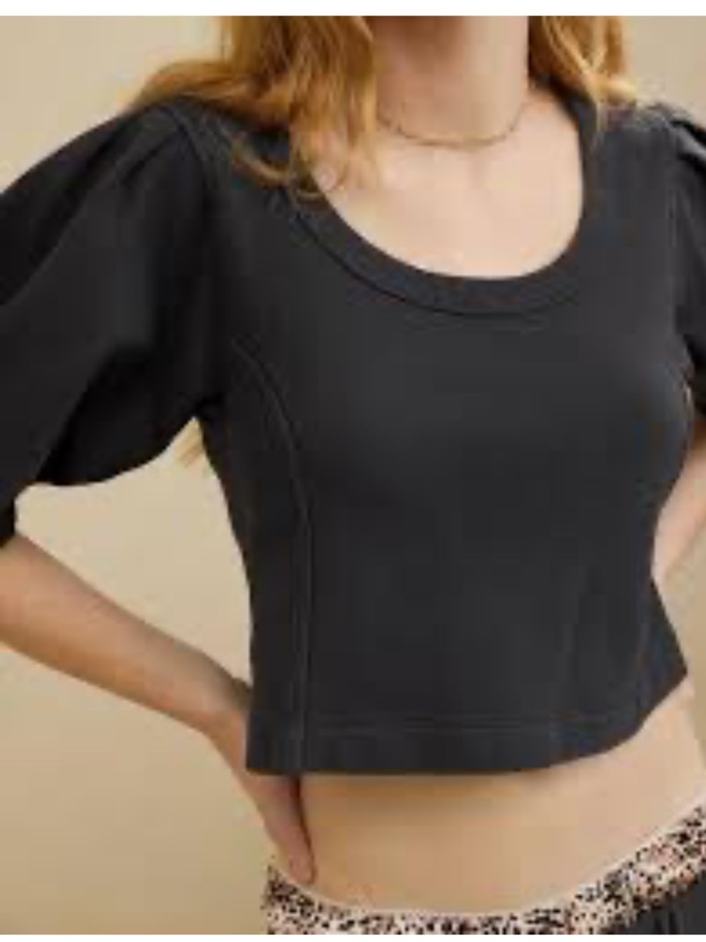 Aerie Seems Right cropped Short Sleeve sweatshirt Size Small NWT